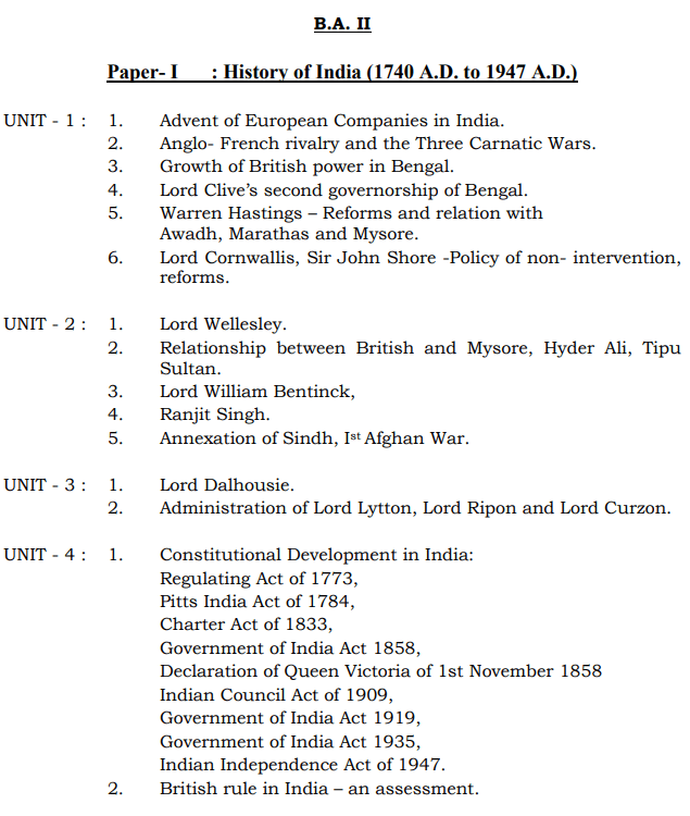 Ba Second Year History Syllabus 6-min - GKPAD.COM