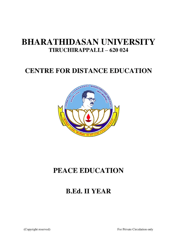 Peace Education Book In English PDF (Study Material)